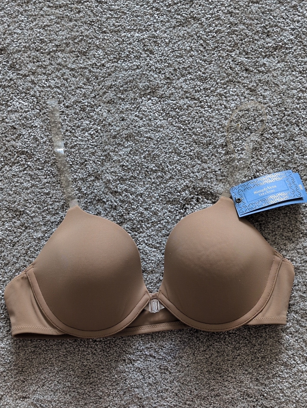 NWT Simply Vera Vera Wang Convertible Racerback Bra Nude Size 38B
